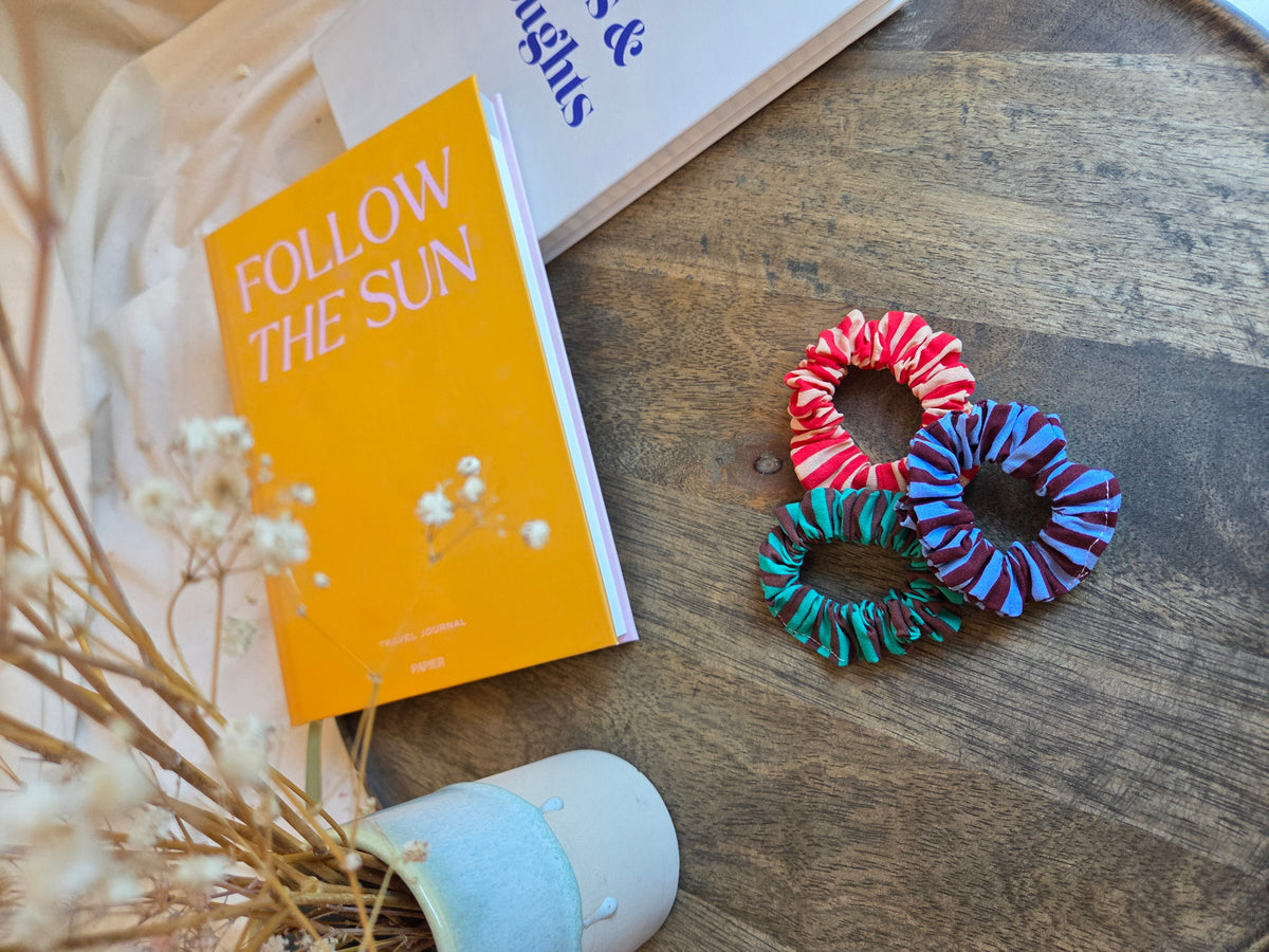 gestreifte mini Baumwoll Scrunchies