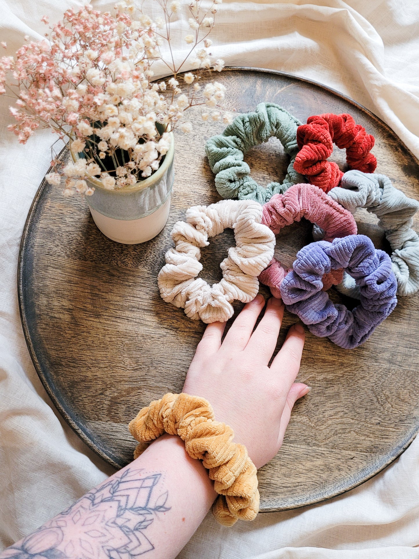 Cord Scrunchie in 7 Farben - skinny mittel