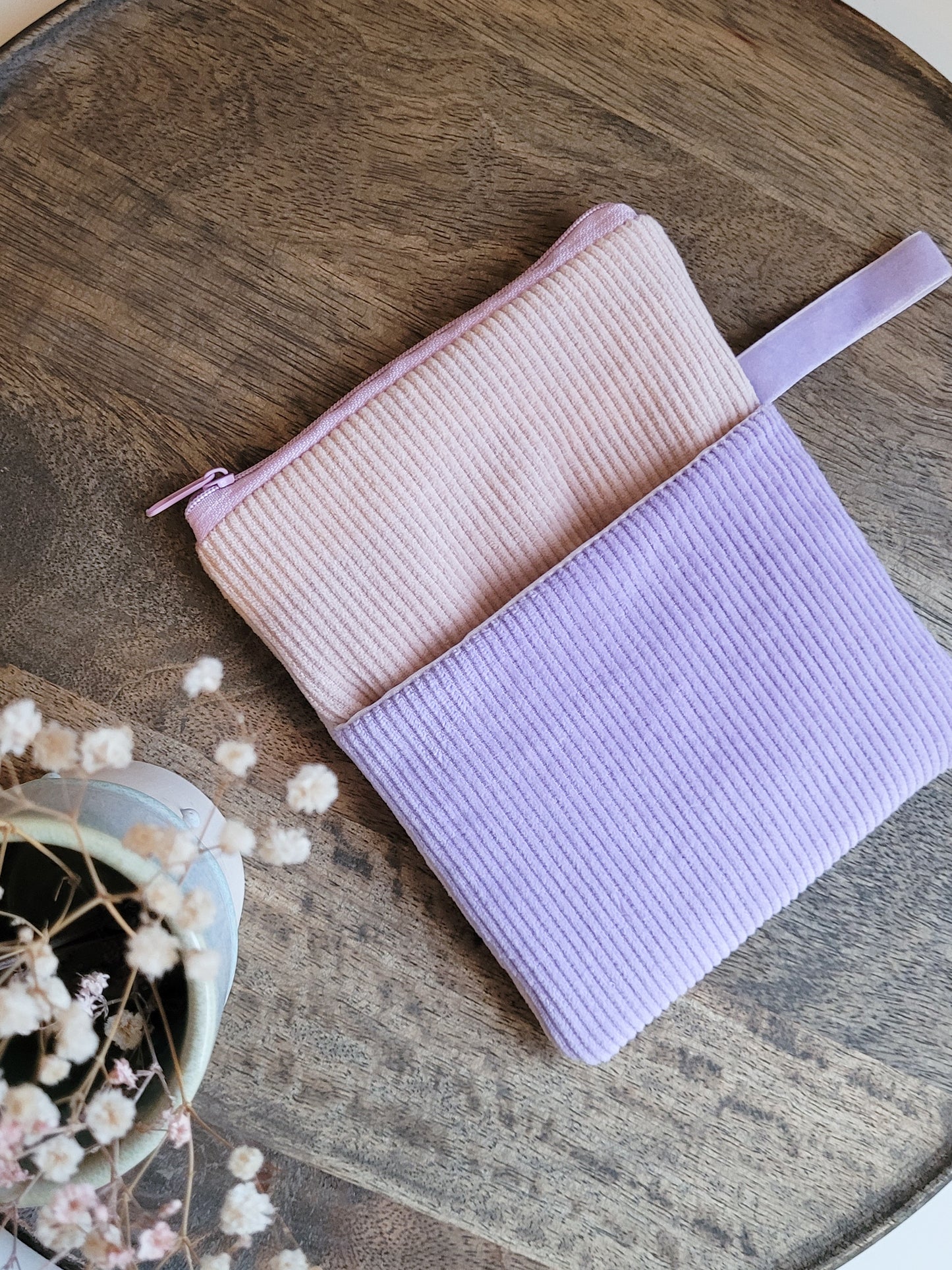 E-Reader Tasche aus Cord in Rosa & Lila, E-Book Hülle