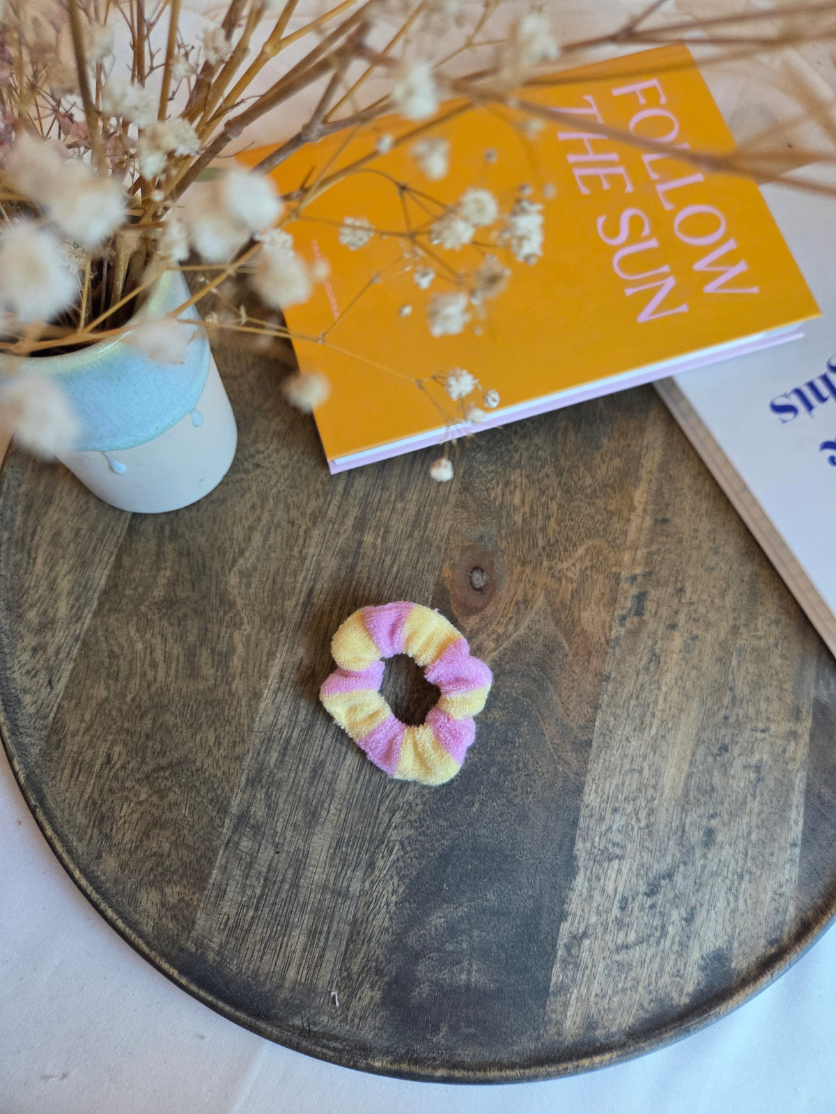 Gestreifte mini Frottee Scrunchies