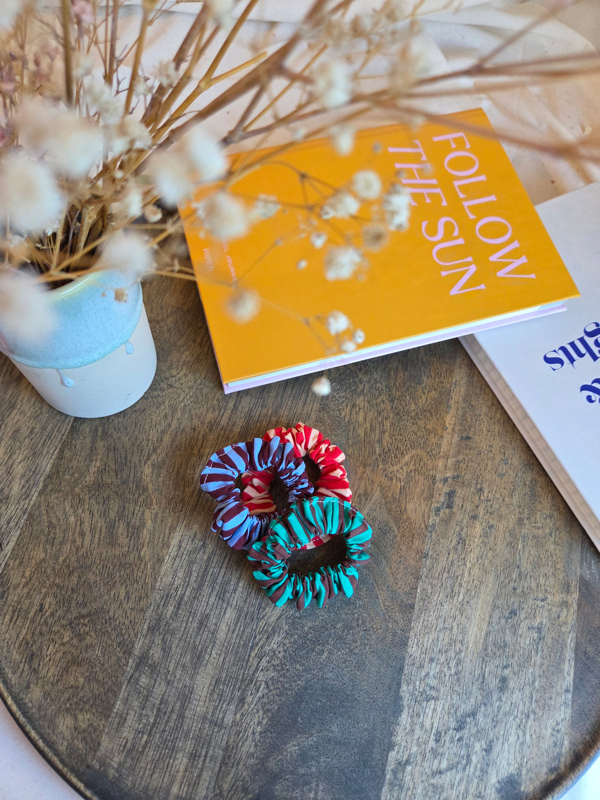 gestreifte mini Baumwoll Scrunchies