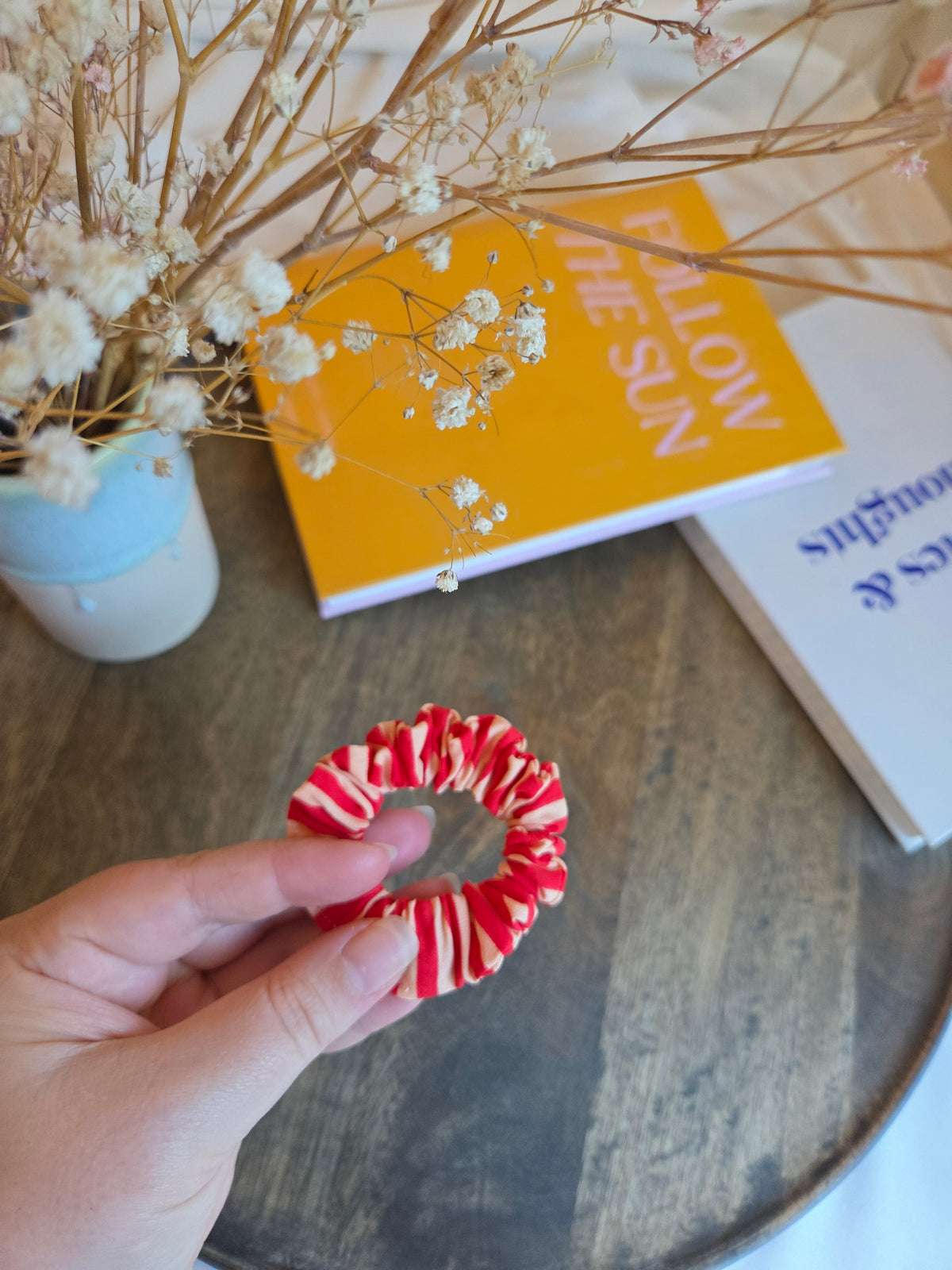 gestreifte mini Baumwoll Scrunchies