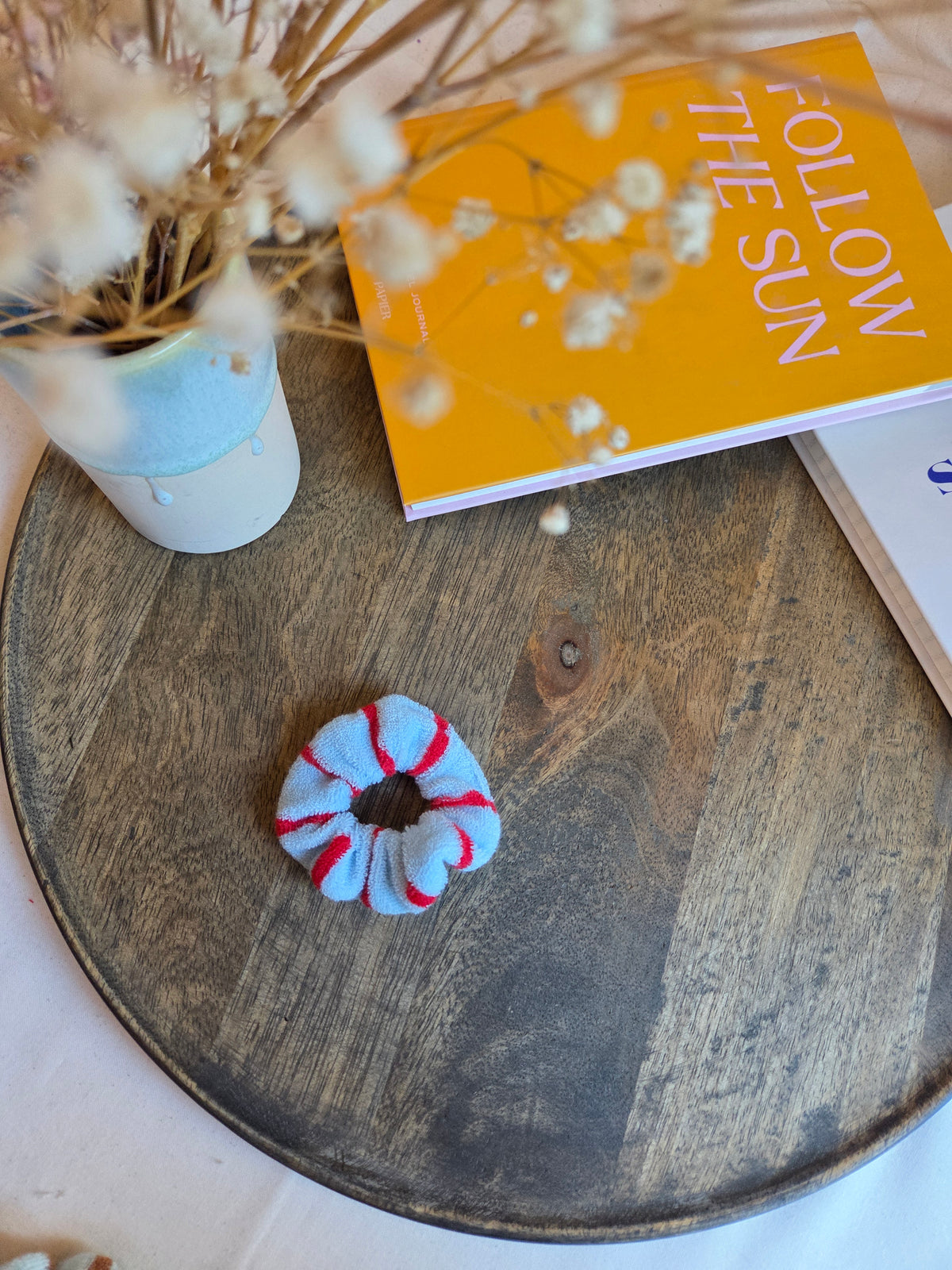 Gestreifte mini Frottee Scrunchies