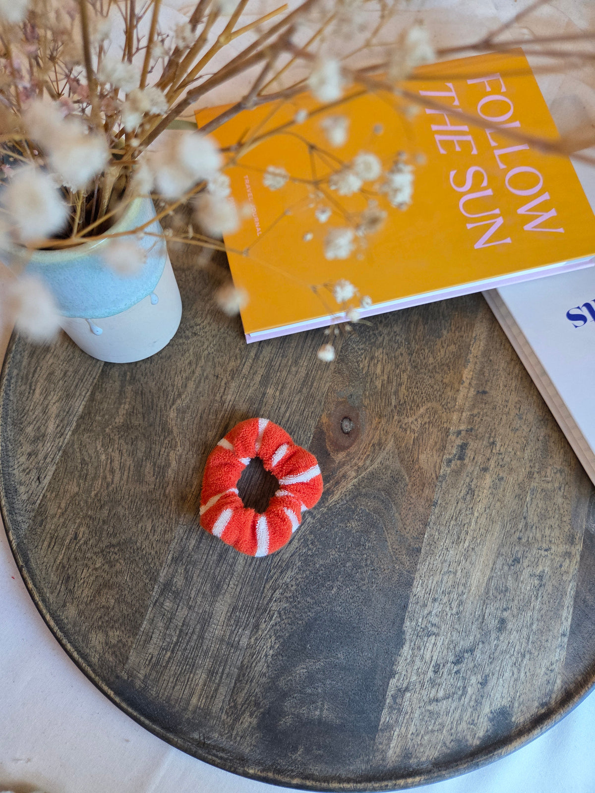 Gestreifte mini Frottee Scrunchies