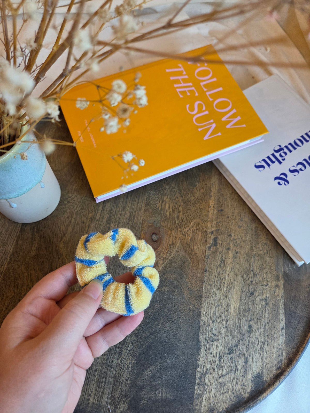Gestreifte mini Frottee Scrunchies