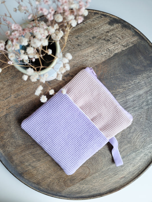 E-Reader Tasche aus Cord in Rosa & Lila, E-Book Hülle