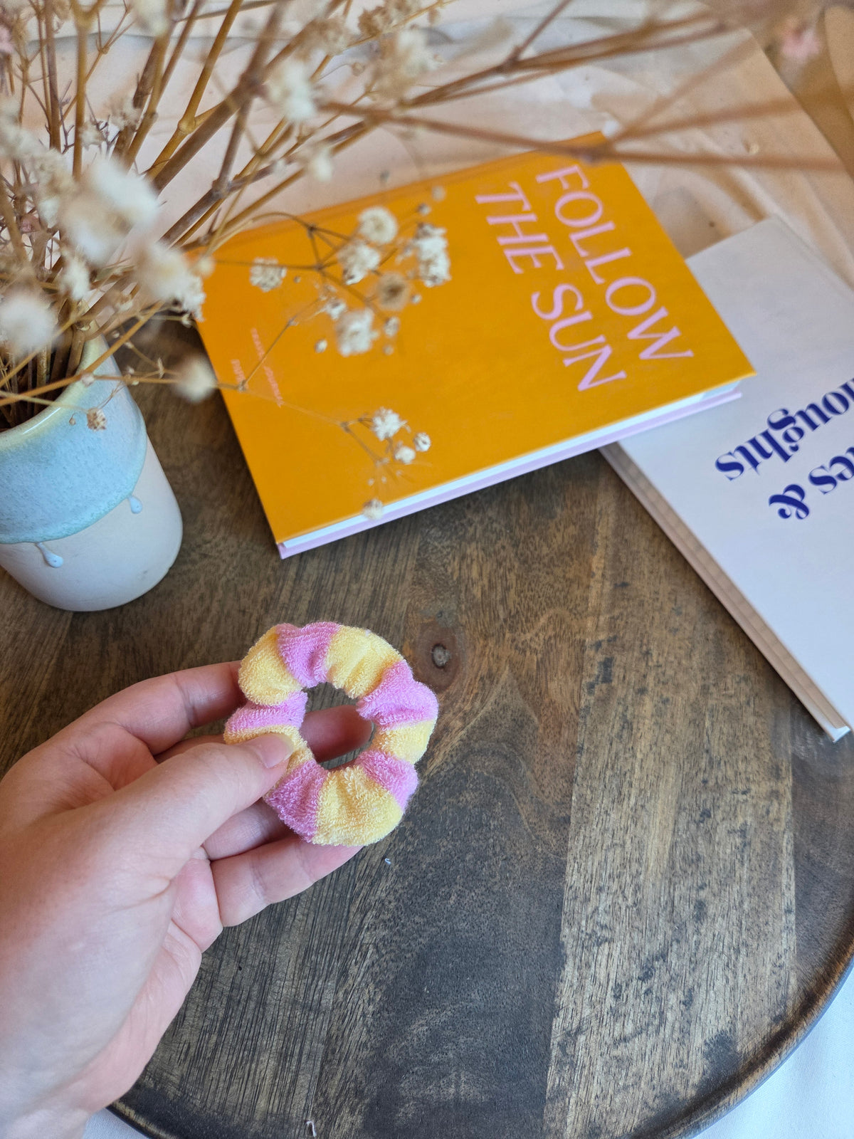 Gestreifte mini Frottee Scrunchies