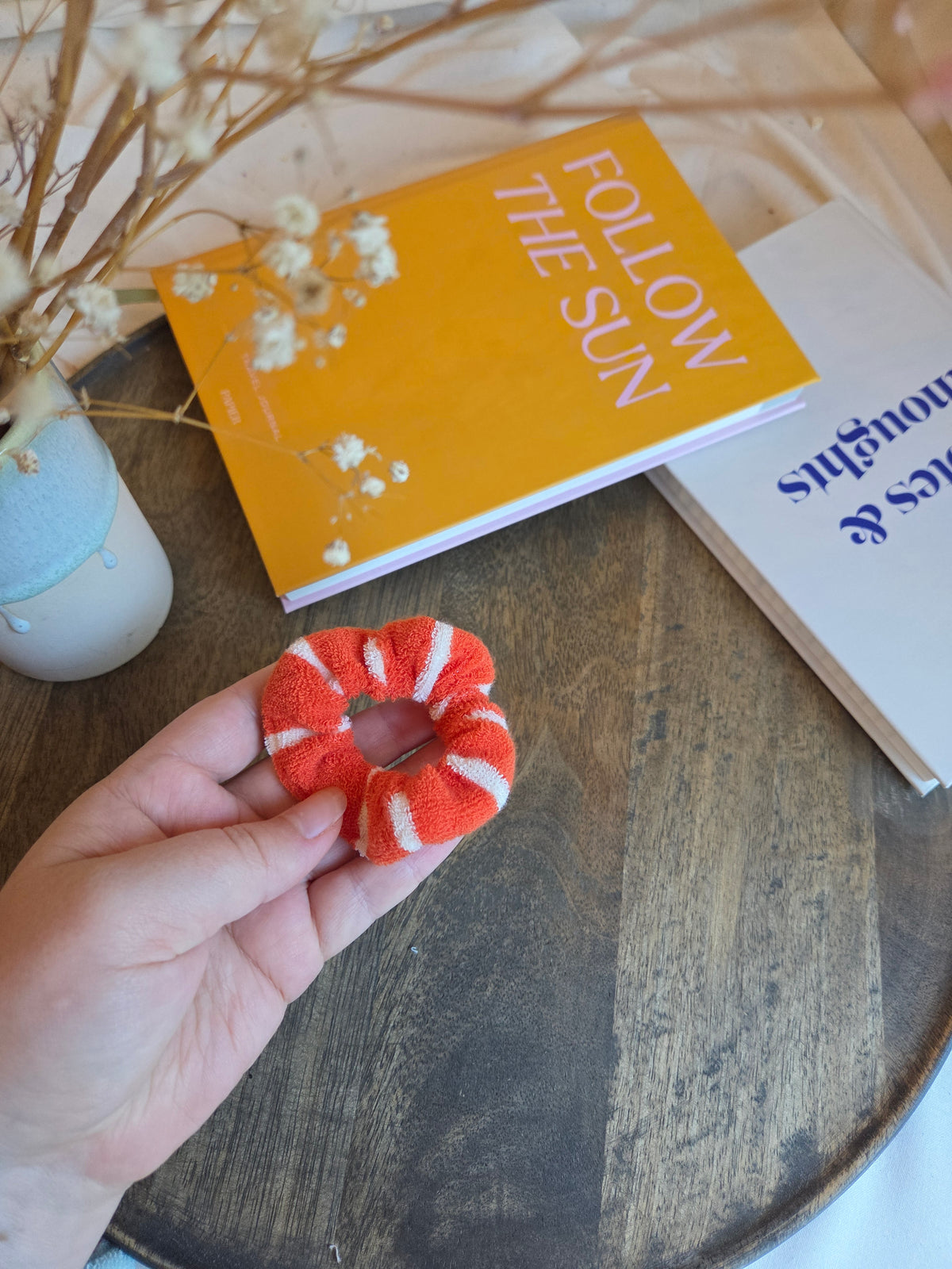 Gestreifte mini Frottee Scrunchies
